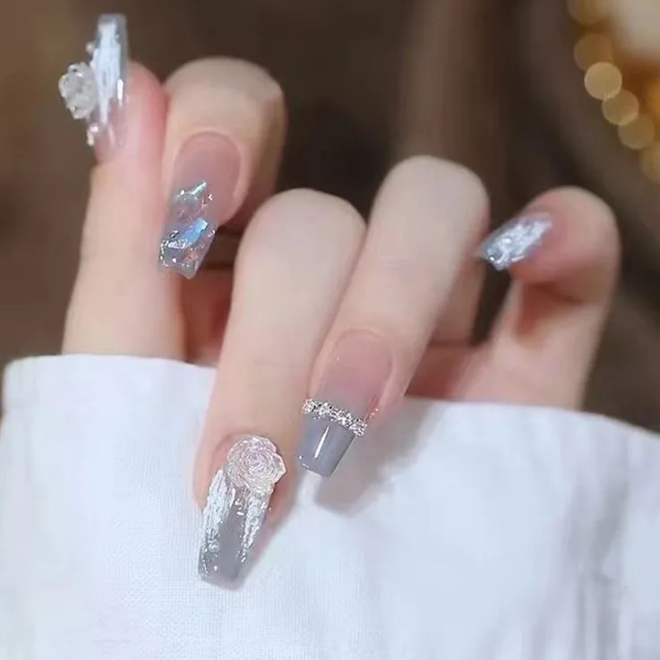 Three-dimensional flower long wear nail fresh finished nail piece nail art patch diamond nail art
Three-dimensional flower long wear nail fresh finished nail piece nail art patch diamond nail art