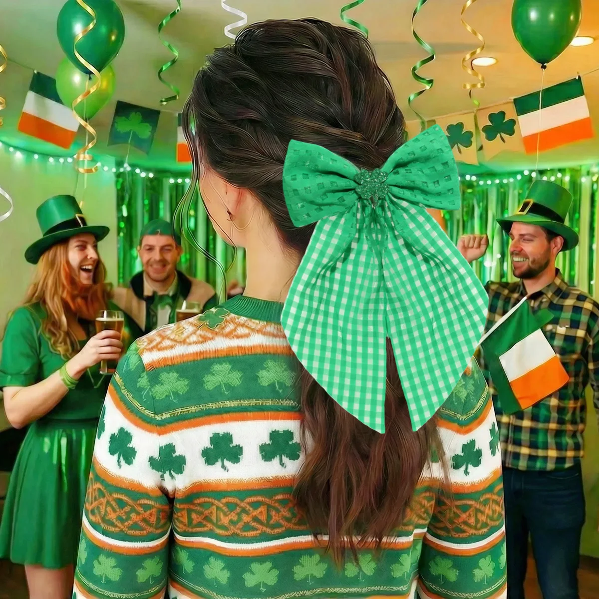 Hot-selling Irish Festival Green Bow Streamer Spring Clip Flower Sea Jewelry Wholesale
Hot-selling Irish Festival Green Bow Streamer Spring Clip Flower Sea Jewelry Wholesale
