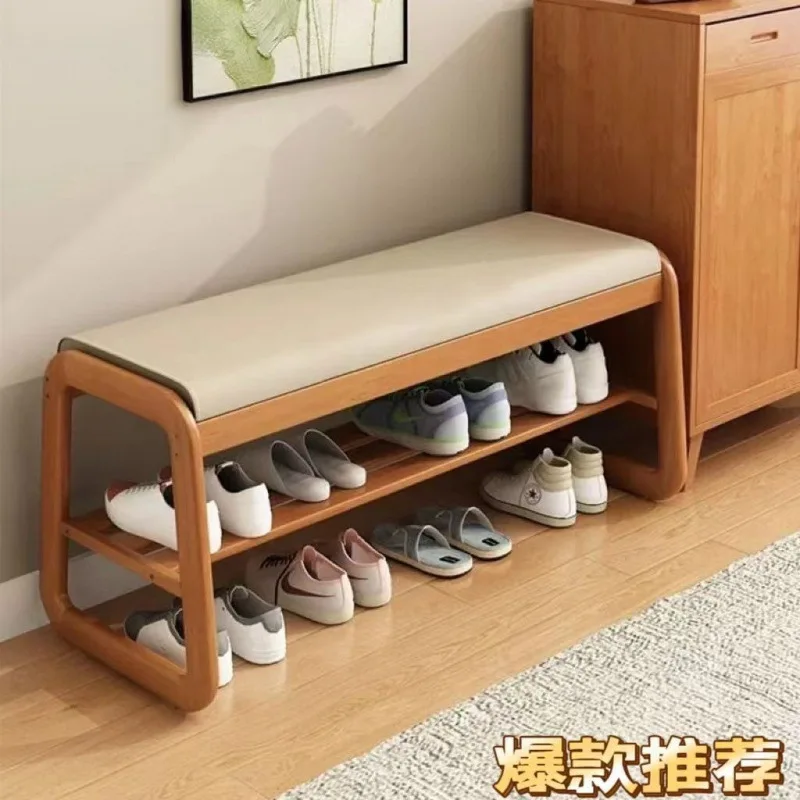 Solid wood shoe changing stool can be sat at the door of the home, simple soft bag stool, entrance entrance shoe rack cabinet
Solid wood shoe changing stool can be sat at the door of the home, simple soft bag stool, entrance entrance shoe rack cabinet