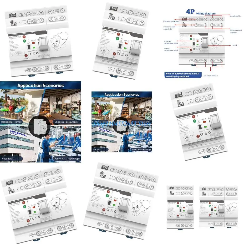 Y6GD Smarted Transfer Switches Automatic Double Source Selectors For Generator Inverter Systems Compacts Retardant Housing