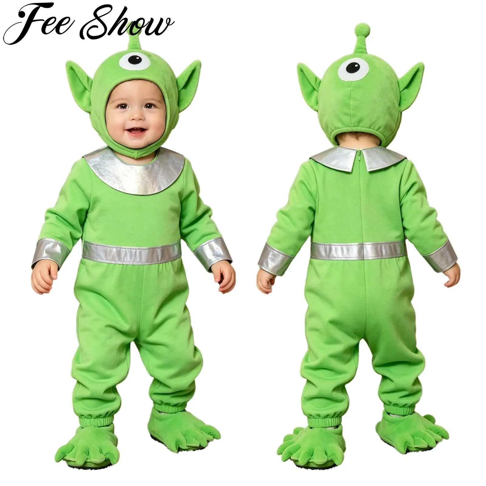Toddler Baby Halloween Alien Cosplay Jumpsuit Metallic Shiny Long Sleeve One-piece Rompers Outer Space Robot Theme Party Costume
Toddler Baby Halloween Alien Cosplay Jumpsuit Metallic Shiny Long Sleeve One-piece Rompers Outer Space Robot Theme Party Costume