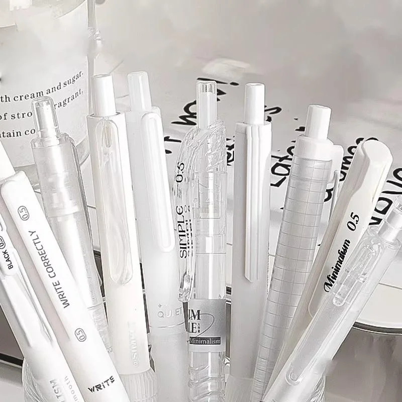 Набор из 5 минималистичных прозрачных гелевых ручек 0,5 мм, большой объем чернил, быстросохнущие, черные чернила, модные офисные ручки для подписи
Набор из 5 минималистичных прозрачных гелевых ручек 0,5 мм, большой объем чернил, быстросохнущие, черные чернила, модные офисные ручки для подписи