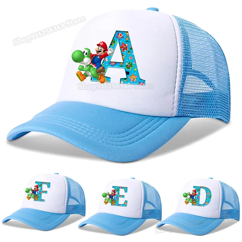 Super Marios Letter Baseball Caps Marios Bros Name Combination Hats Fashion Hip Hop Mesh Casquette Child Adult Headgear Cute
Super Marios Letter Baseball Caps Marios Bros Name Combination Hats Fashion Hip Hop Mesh Casquette Child Adult Headgear Cute