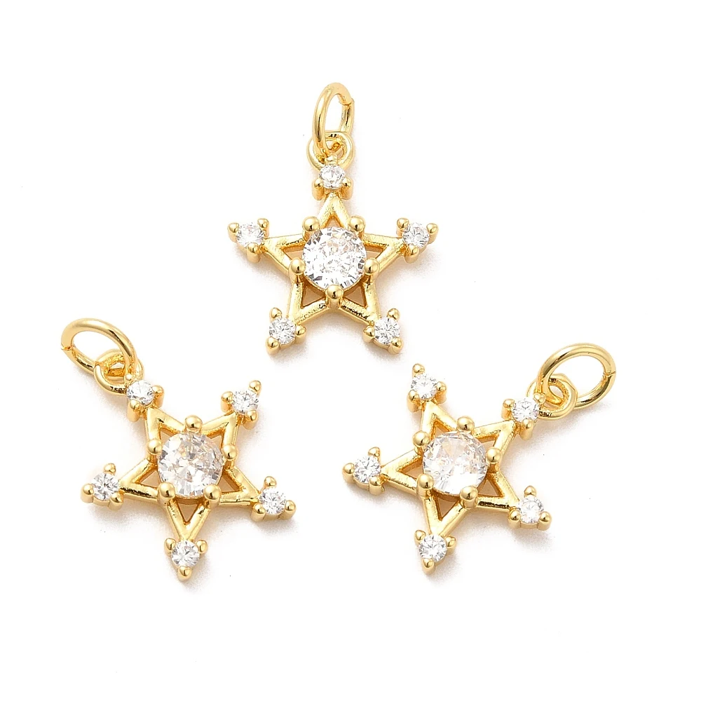 10pc Metal Cubic Zirconia Pendant Five-pointed Star Shape Charm with Jump Ring Handmade Necklace DIY Jewelry Making Accessories
10pc Metal Cubic Zirconia Pendant Five-pointed Star Shape Charm with Jump Ring Handmade Necklace DIY Jewelry Making Accessories