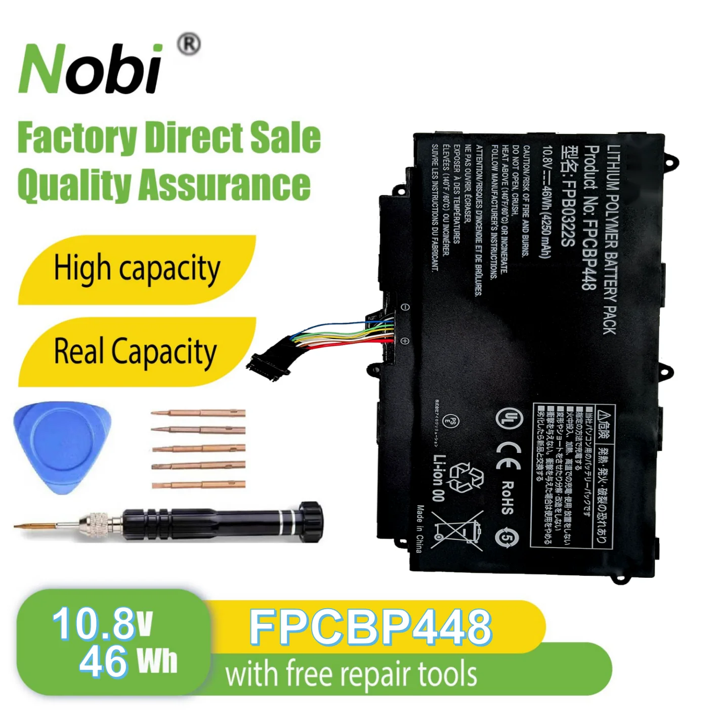 Nobi FPCBP448 FPB0322S CP675904-01 battery for Fujitsu Stylistic Q737 Q775 Q736 Q775/K series (10.8V 46Wh)
Nobi FPCBP448 FPB0322S CP675904-01 battery for Fujitsu Stylistic Q737 Q775 Q736 Q775/K series (10.8V 46Wh)