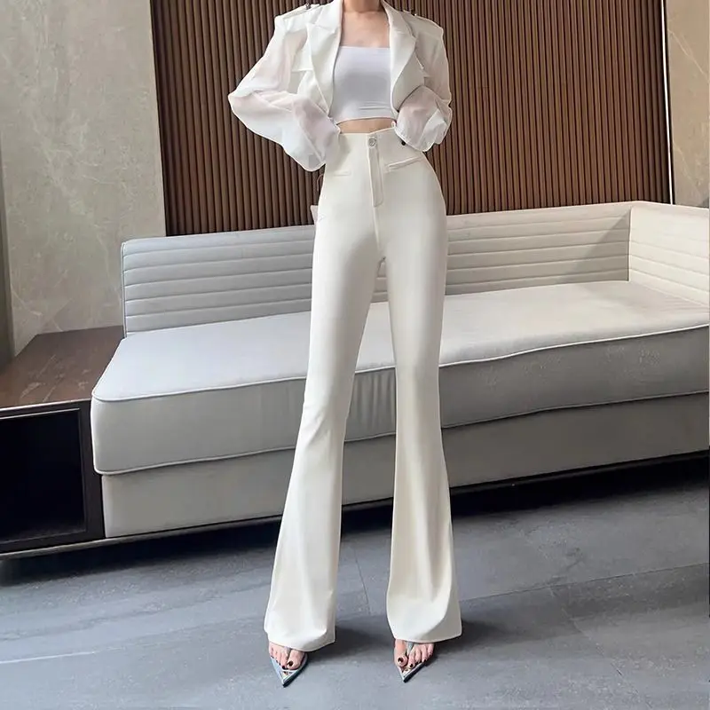 Simplicity Office Lady Solid Color Wide Leg Women Spring Summer Fashion High Waist Appear Thin Flare All-match Casual Trousers
Simplicity Office Lady Solid Color Wide Leg Women Spring Summer Fashion High Waist Appear Thin Flare All-match Casual Trousers