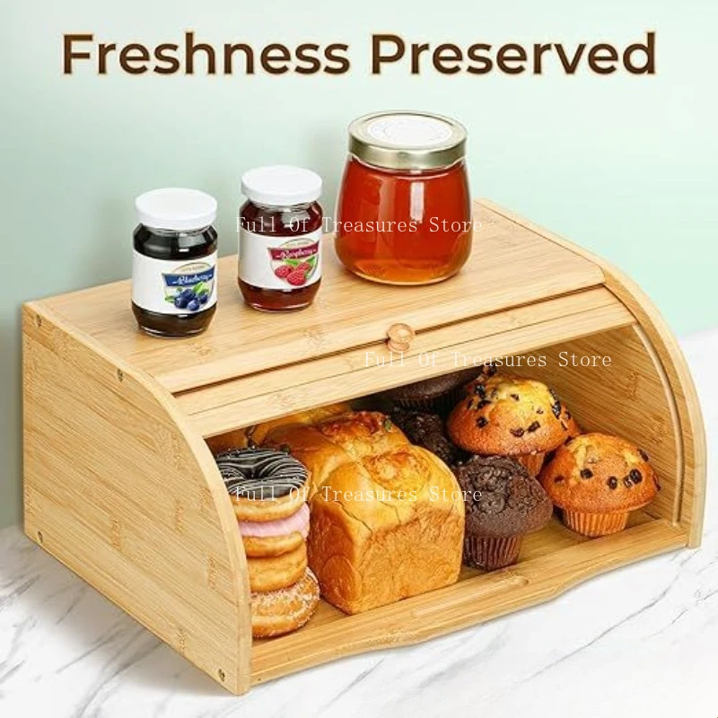 Бамбуковая коробка для хлеба, кухонная настольная коробка для выпечки печенья с рулонной крышкой, деревянная портативная коробка для хранения еды
Бамбуковая коробка для хлеба, кухонная настольная коробка для выпечки печенья с рулонной крышкой, деревянная портативная коробка для хранения еды