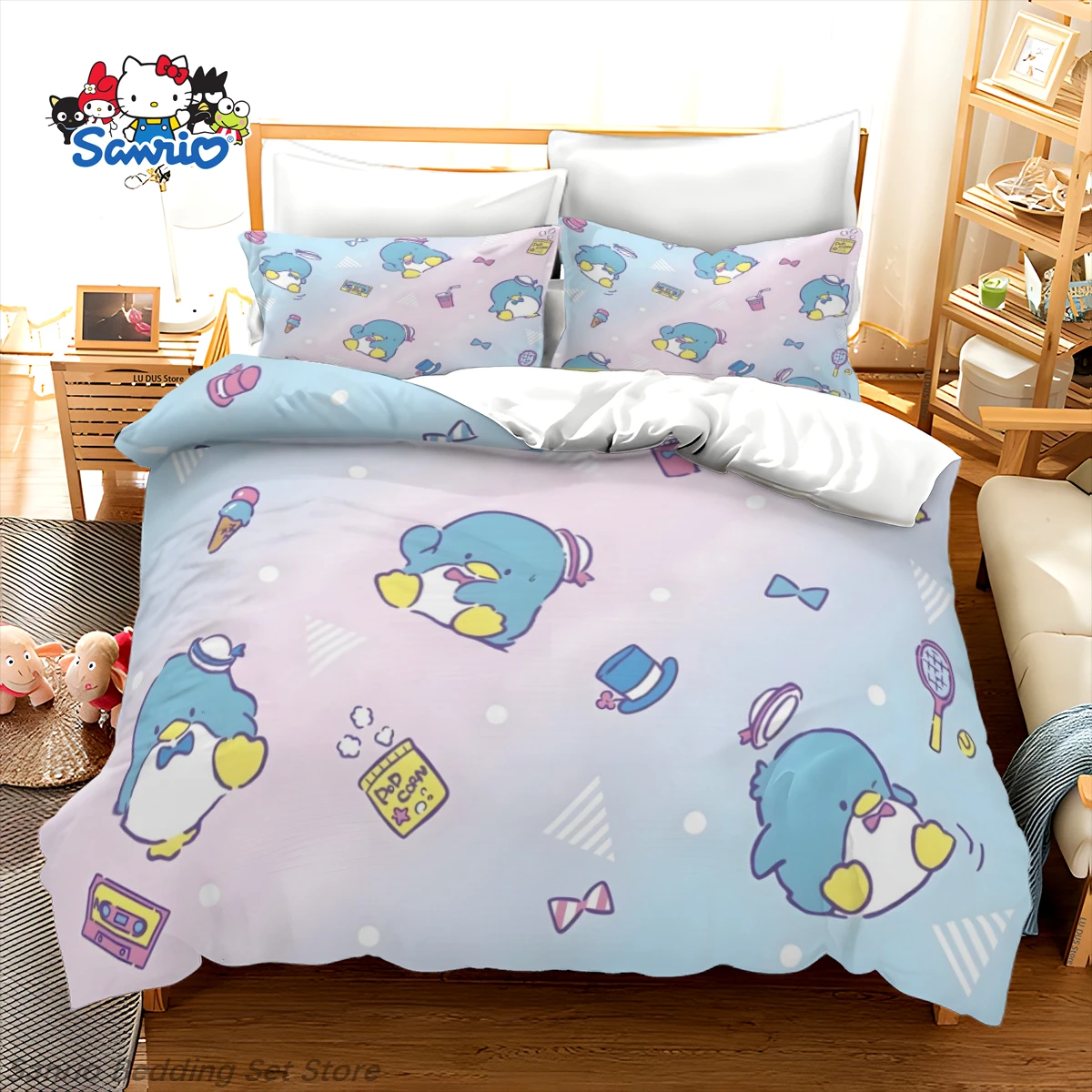 Cute Sanrio Tuxedo Sam Duvet Cover with 2 Pillowcases Kawaii Japanese Anime Tuxedo Sam Bedding Set for Kids Gift Quilt Cover
Cute Sanrio Tuxedo Sam Duvet Cover with 2 Pillowcases Kawaii Japanese Anime Tuxedo Sam Bedding Set for Kids Gift Quilt Cover