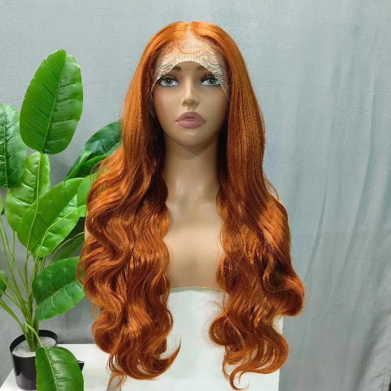 New 180% Long Middle Part Lace Frontal Body Wave Synthetic Hair Wigs Orange Ginger Colored Synthetic Lace Wigs
New 180% Long Middle Part Lace Frontal Body Wave Synthetic Hair Wigs Orange Ginger Colored Synthetic Lace Wigs