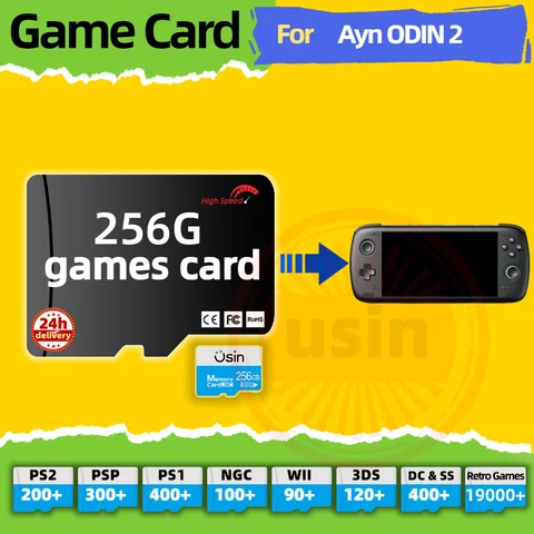 Game Card For Ayn Odin 2 Odin2 Portal TF Retro Games PS2 PSP PS1 Android portable Handheld Gaming SD Card High Speed 256G