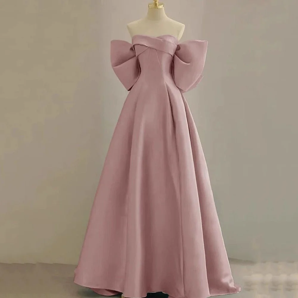 Customized Elegant Party Gown Sweetheart Neck A Line Evening Gowns Bow Simple Pink New Prom Dresses Vestidos De Novia
Customized Elegant Party Gown Sweetheart Neck A Line Evening Gowns Bow Simple Pink New Prom Dresses Vestidos De Novia