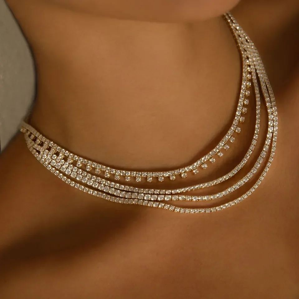 Top Quality Wedding Engagement Bridal Sparking Gift Jewelry 3MM Tennis Chain Iced Out Bling CZ Choker Necklace 2025 New
Top Quality Wedding Engagement Bridal Sparking Gift Jewelry 3MM Tennis Chain Iced Out Bling CZ Choker Necklace 2025 New