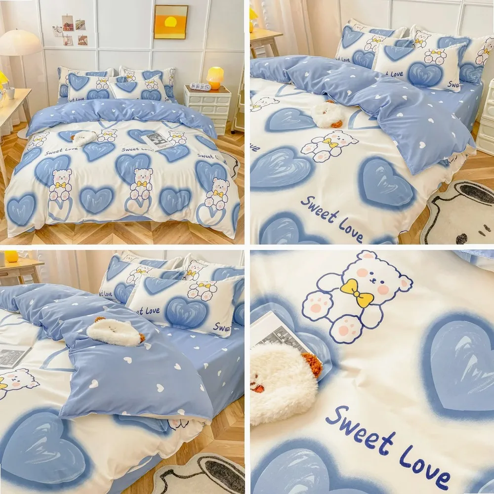 Cute Bear Duvet Cover Cozy Cartoon Bedding with Zipper Comfortable Breathable Reversible Comforter Cover for Girls Teens Student
Cute Bear Duvet Cover Cozy Cartoon Bedding with Zipper Comfortable Breathable Reversible Comforter Cover for Girls Teens Student
