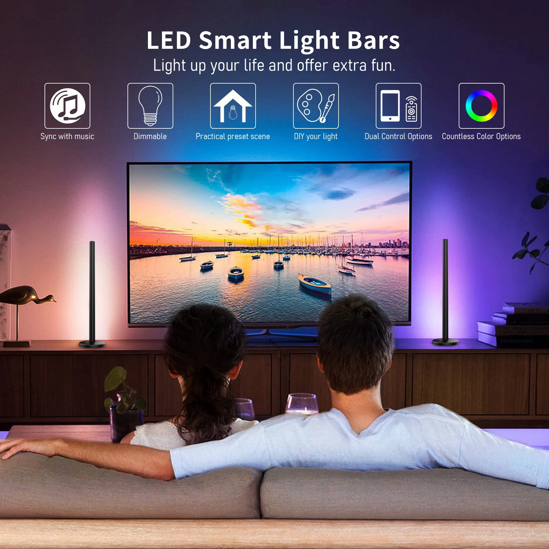 Flow Smart Light Bars, RGBIC LED Light Bar with Wireless APP Control, Gaming Accressories with Deamcolor Chasing and Music Modes
Flow Smart Light Bars, RGBIC LED Light Bar with Wireless APP Control, Gaming Accressories with Deamcolor Chasing and Music Modes
