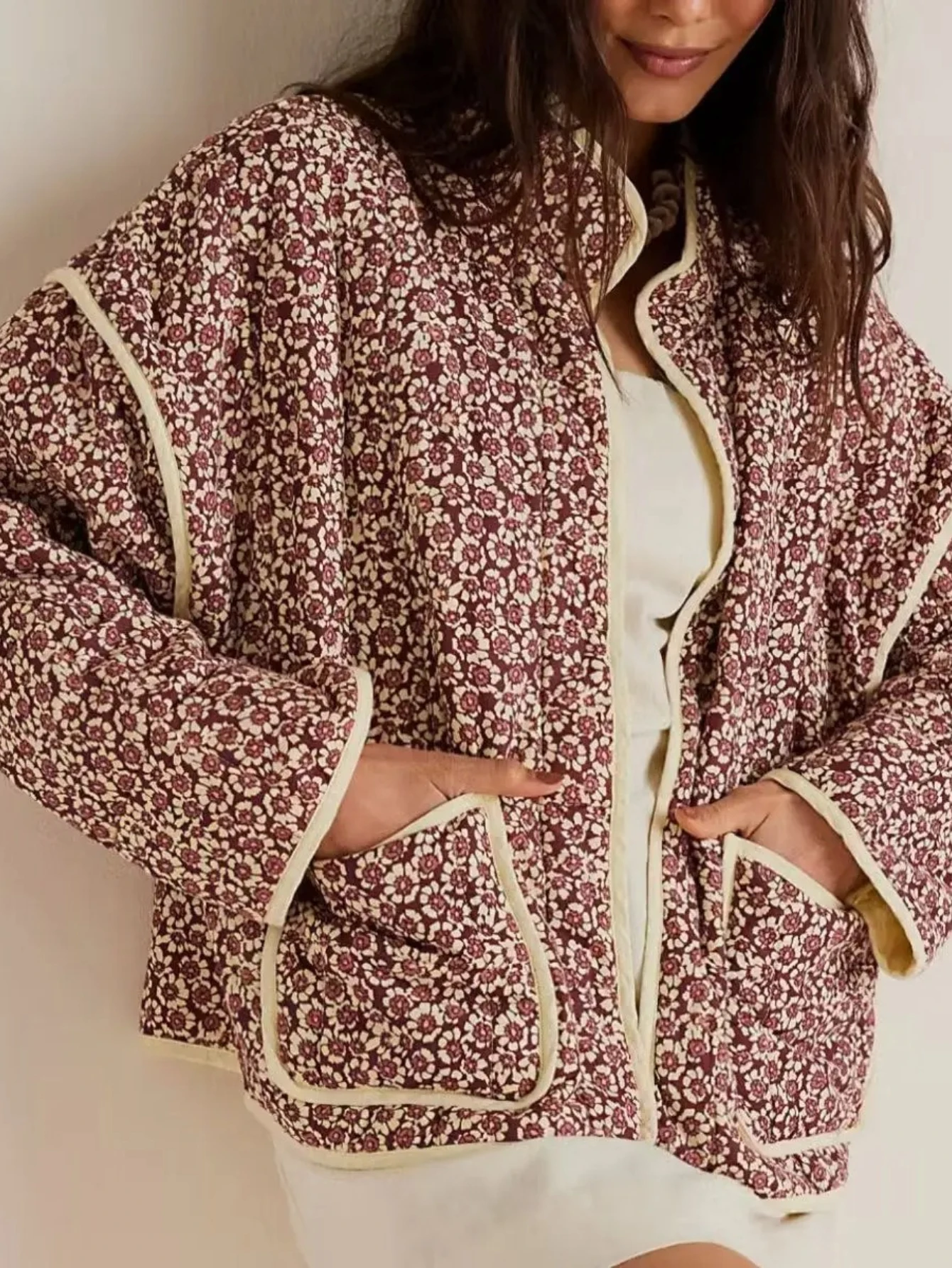 Chaqueta de mujer Winter Jacket Women Autumn Printed Thin Pocket Decoration Cardigan Cotton Coat
Chaqueta de mujer Winter Jacket Women Autumn Printed Thin Pocket Decoration Cardigan Cotton Coat