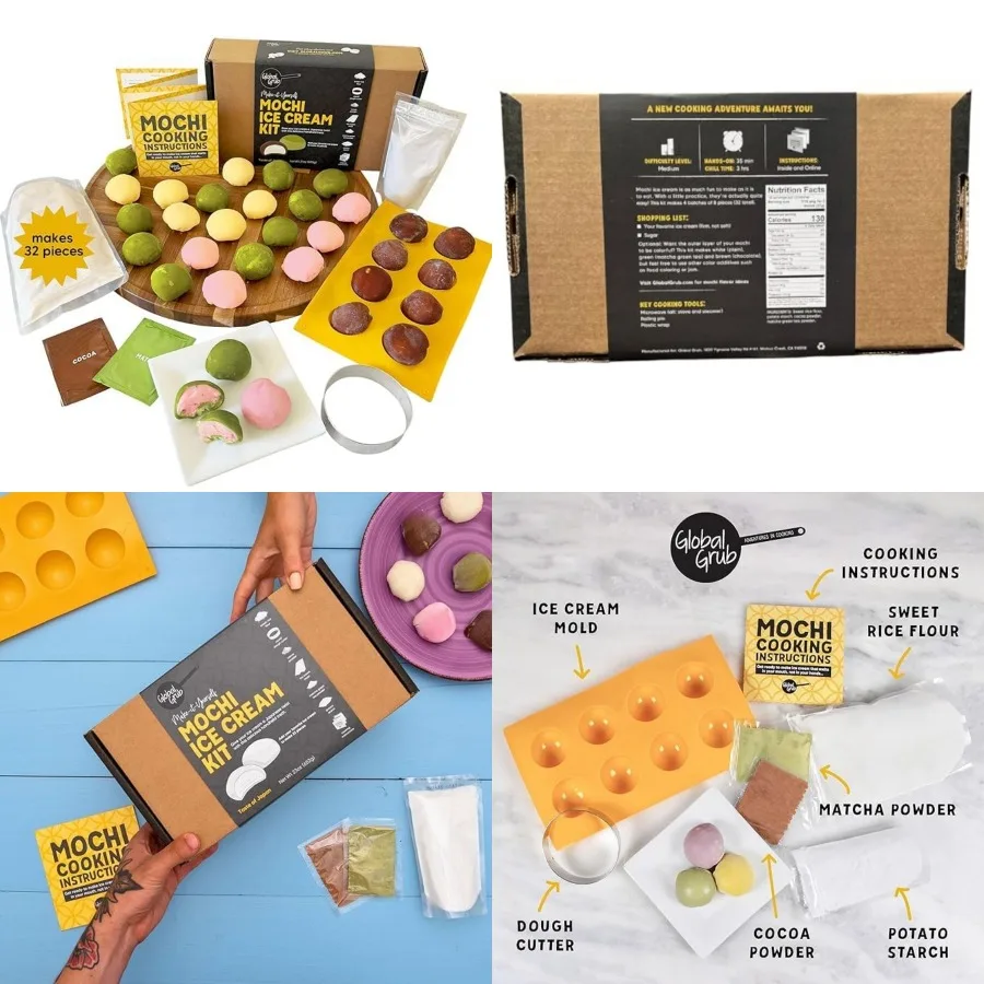 Original DIY Mochi Ice Cream Kit - Kit Includes Sweet Rice Flour, Potato Starch, Matcha Powder, Cocoa Powder, Ice Cream Mochi M
Original DIY Mochi Ice Cream Kit - Kit Includes Sweet Rice Flour, Potato Starch, Matcha Powder, Cocoa Powder, Ice Cream Mochi M