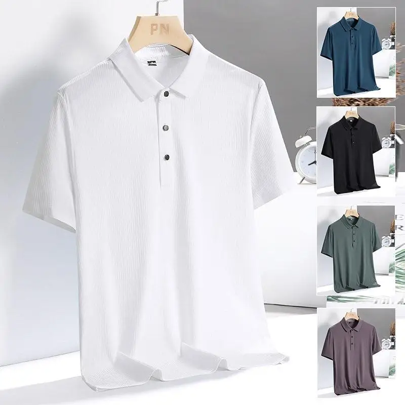 Ice Silk Short Sleeve Shirt Casual Seamless Dad Fashionable Summer New Style Youth Popular Thin Material Pure Color T-Shirt
Ice Silk Short Sleeve Shirt Casual Seamless Dad Fashionable Summer New Style Youth Popular Thin Material Pure Color T-Shirt