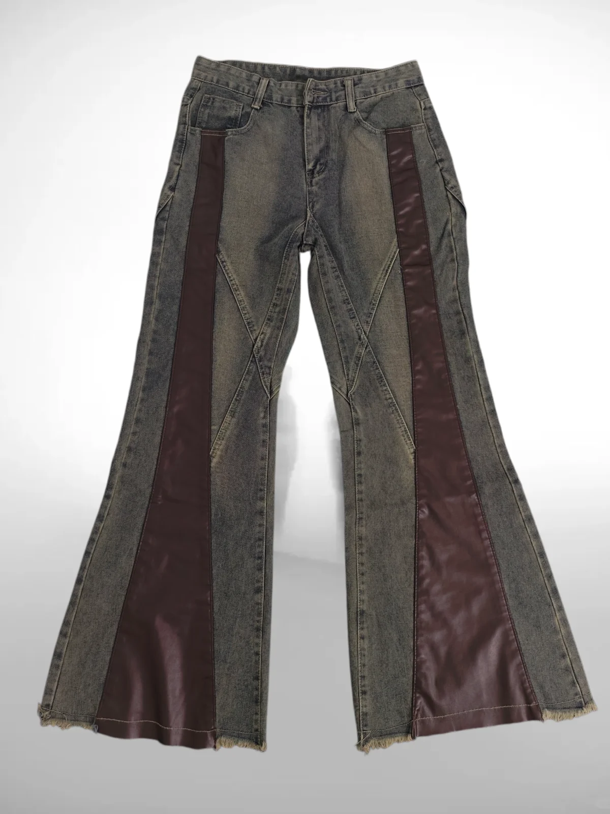 American Retro adient Denim Jeans mid Waist Wide Leg Pants Floor Length Bell Bot Frayed Patchwork Trousers
American Retro adient Denim Jeans mid Waist Wide Leg Pants Floor Length Bell Bot Frayed Patchwork Trousers
