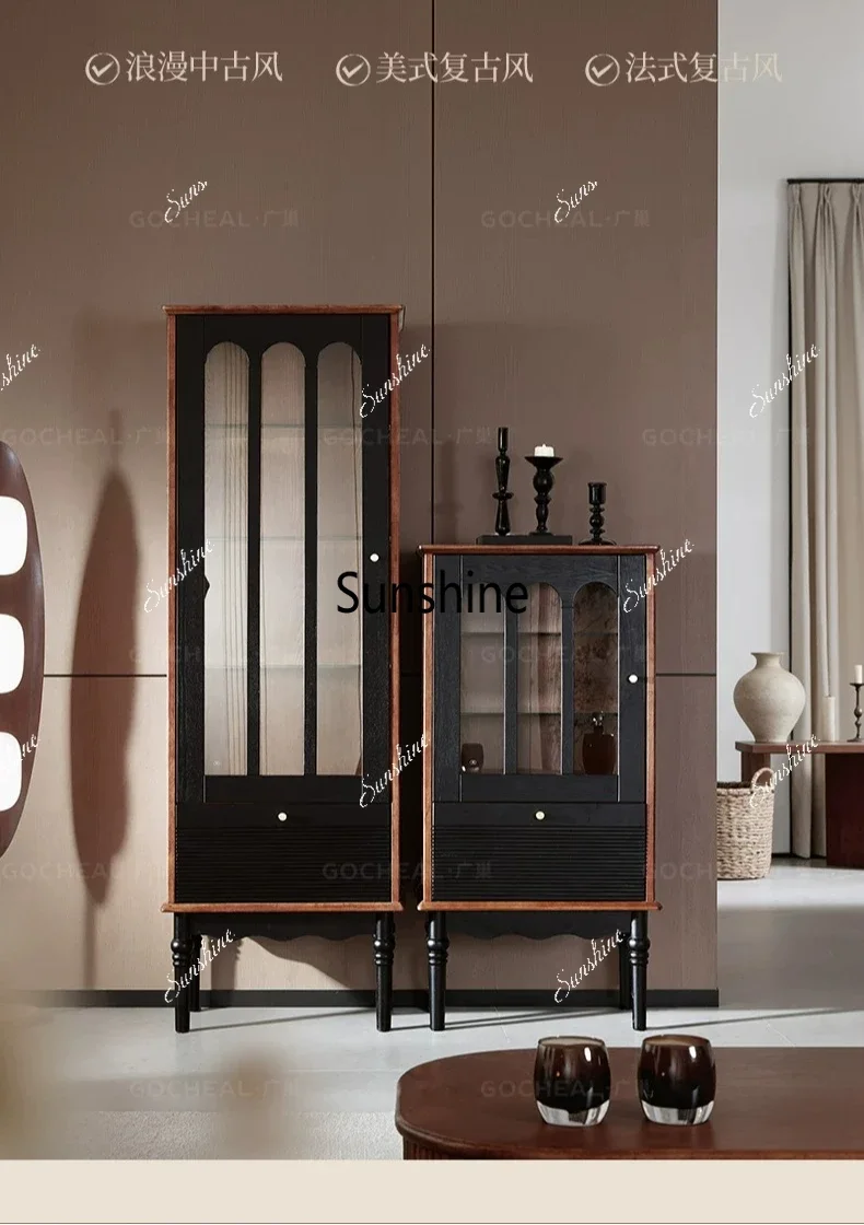 YFrench retro solid wood wine cabinet living room glass door display storage
YFrench retro solid wood wine cabinet living room glass door display storage