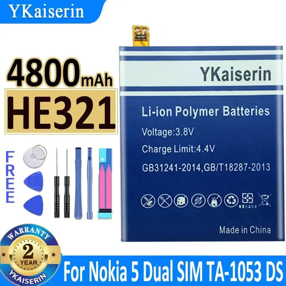 Mobile Phone Battery Premium Replacement For Nokia 3.1 5 Dual Sim TA-1053 DS HE321 HE336 4800mAh
Mobile Phone Battery Premium Replacement For Nokia 3.1 5 Dual Sim TA-1053 DS HE321 HE336 4800mAh