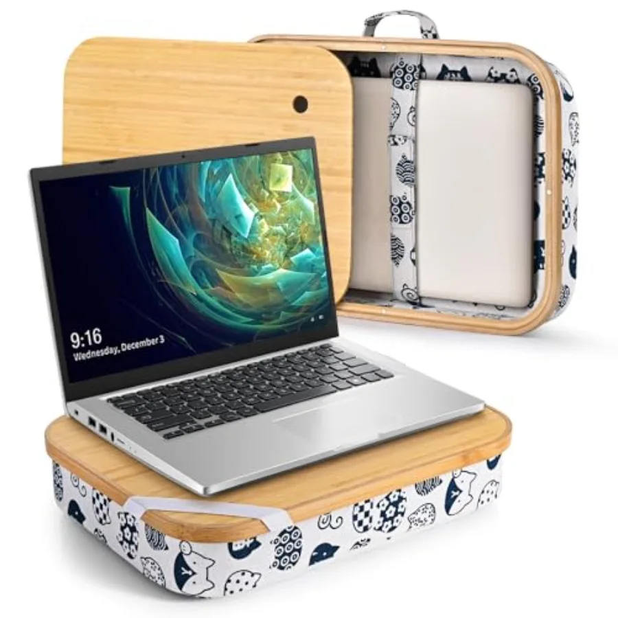 Bamboo Lap Desk with Storage, Cover Removable Lap Desk for Lap, Computer Laptop Stand on Lap, Work on Bed or Couch, Write or Dr
Bamboo Lap Desk with Storage, Cover Removable Lap Desk for Lap, Computer Laptop Stand on Lap, Work on Bed or Couch, Write or Dr