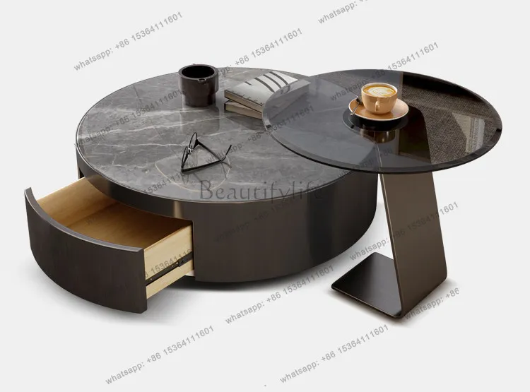 PG: Italian-style light luxury sintered stone round coffee table, modern minimalist home small room coffee table
PG: Italian-style light luxury sintered stone round coffee table, modern minimalist home small room coffee table