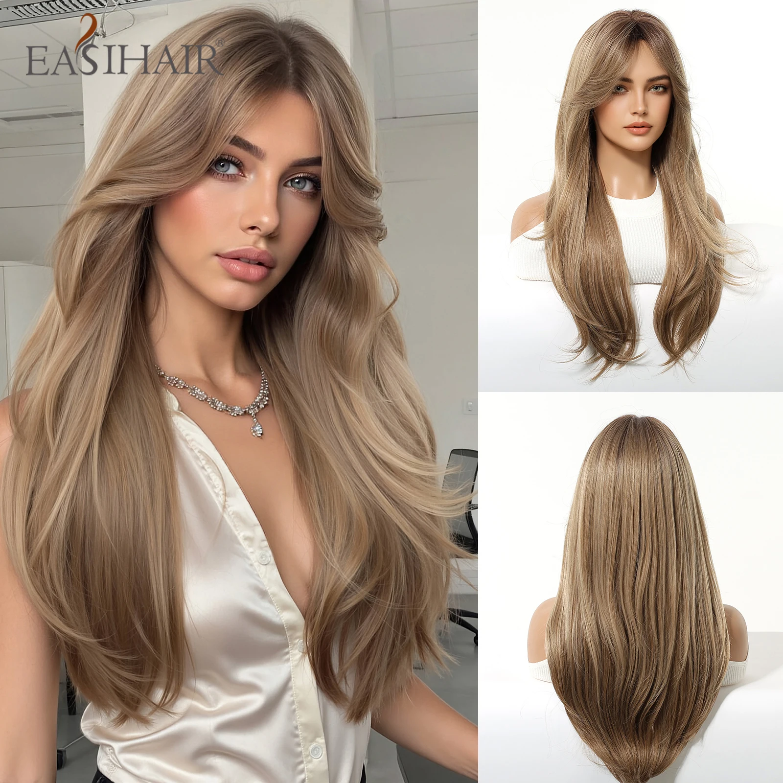 EASIHAIR Long Straight Brown Synthetic Wigs for Women Brown Natural Hair Wigs With Bangs Daily Use Cosplay Heat Resistant Fiber
EASIHAIR Long Straight Brown Synthetic Wigs for Women Brown Natural Hair Wigs With Bangs Daily Use Cosplay Heat Resistant Fiber