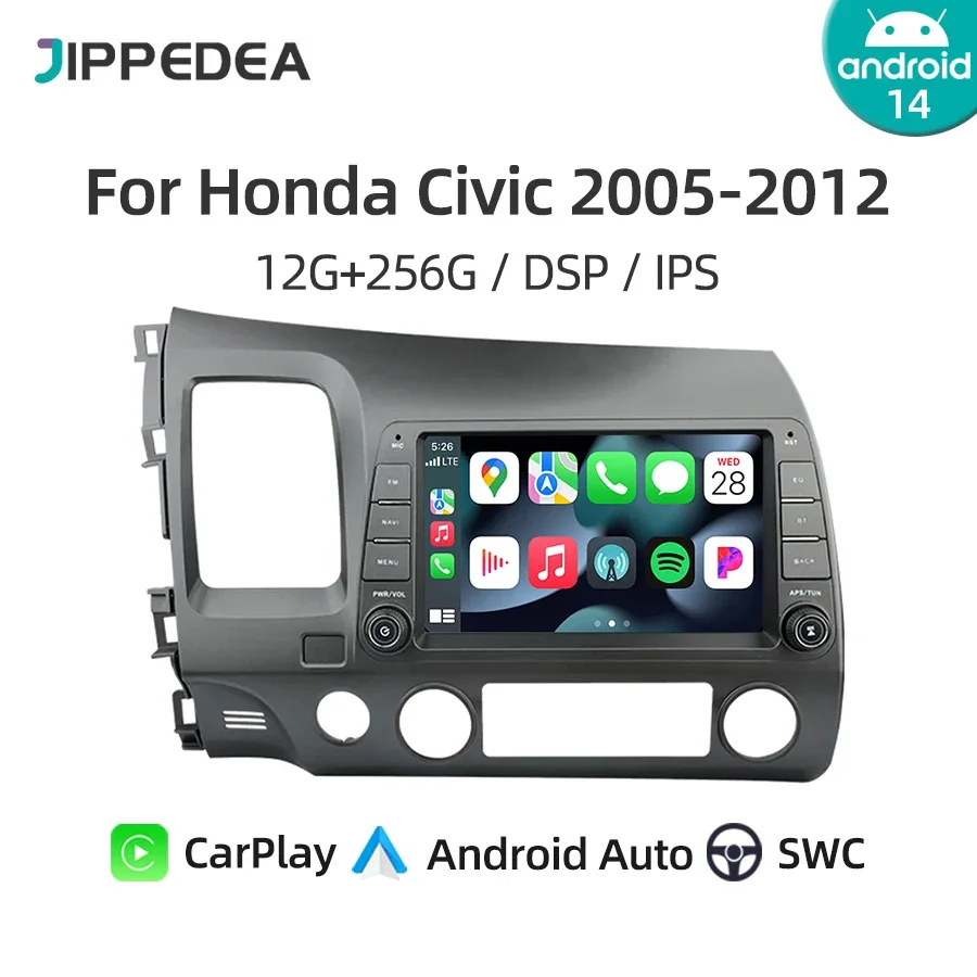 Android 14.0 Car Radio For Honda Civic 2005-2012 CarPlay GPS Navigation 4G WiFi Bluetooth DSP RDS Car Multimedia Player Headunit
Android 14.0 Car Radio For Honda Civic 2005-2012 CarPlay GPS Navigation 4G WiFi Bluetooth DSP RDS Car Multimedia Player Headunit