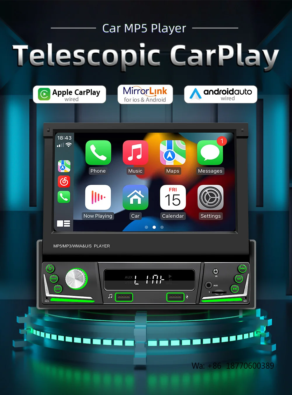 BQCC 7" 1din Universal CarPlay Automatic Retractable Screen Car Multimedia Player BT RDS AM FM Mirror Link MP5 Radio Rear Camera
BQCC 7" 1din Universal CarPlay Automatic Retractable Screen Car Multimedia Player BT RDS AM FM Mirror Link MP5 Radio Rear Camera
