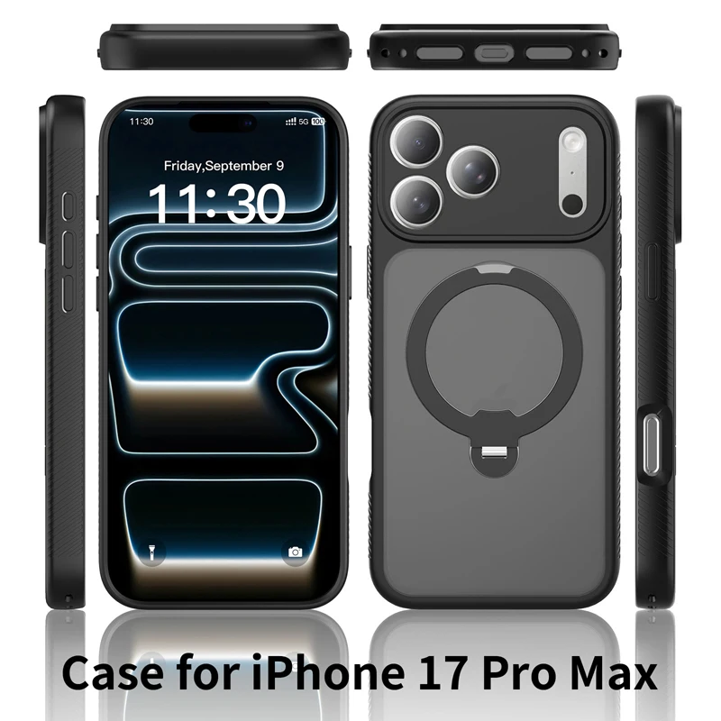 For iPhone 17 16 Pro Max 17Air Case Frosted Multi-color Magnetic Matte PC Rotatable Metal Ring Holder Translucent Cover
For iPhone 17 16 Pro Max 17Air Case Frosted Multi-color Magnetic Matte PC Rotatable Metal Ring Holder Translucent Cover