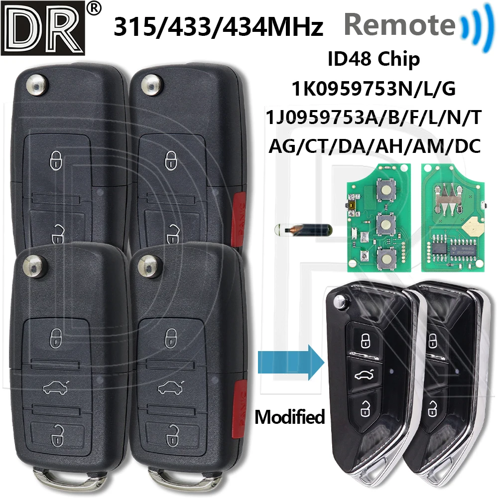 Great ID48 Chip 315/434MHz Car Remote Key For VW Passat Octavia Skoda Caddy Golf Jetta Bora Tiguan Polo Seat Lavida Beetle EOS
Great ID48 Chip 315/434MHz Car Remote Key For VW Passat Octavia Skoda Caddy Golf Jetta Bora Tiguan Polo Seat Lavida Beetle EOS