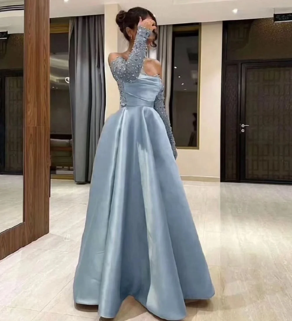 Customized Charmeuse Beading A-line Sweetheart Long Dresses Bespoke Occasion Evening Exquisite High Quality
Customized Charmeuse Beading A-line Sweetheart Long Dresses Bespoke Occasion Evening Exquisite High Quality