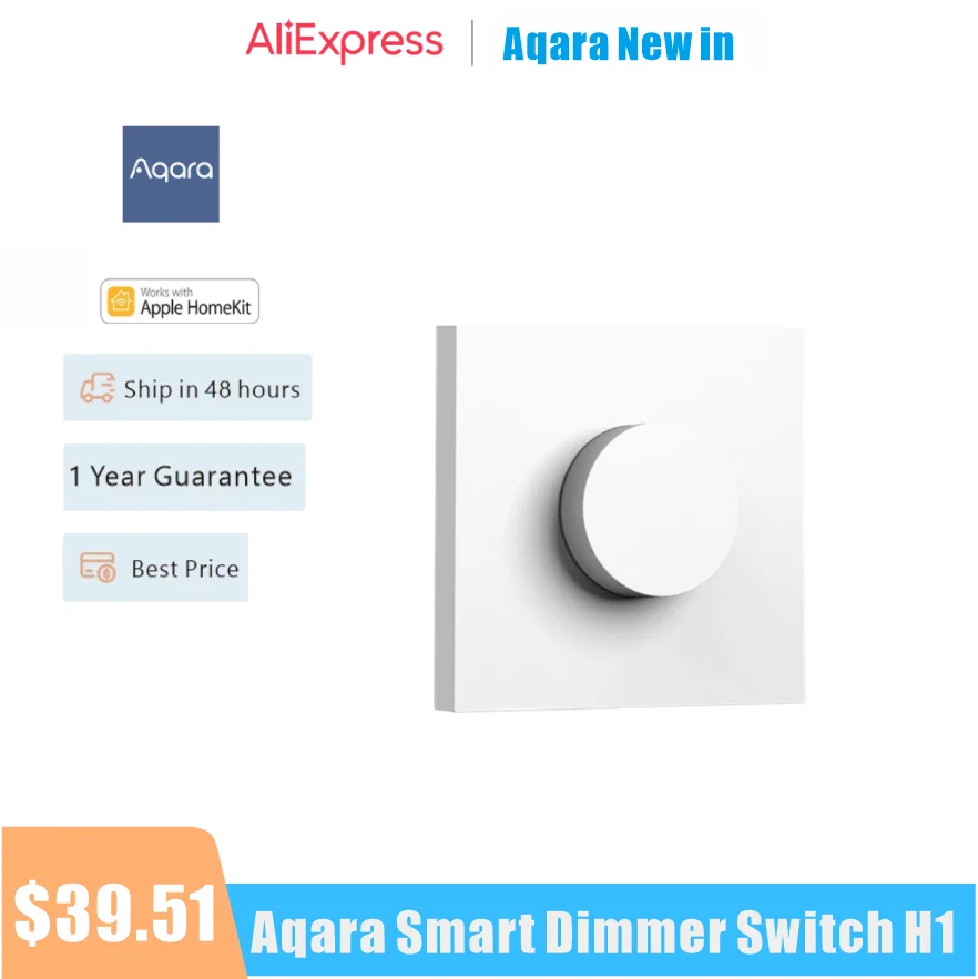 Умный беспроводной регулятор яркости Aqara H1, поворотный переключатель Zigbee 3,0, дистанционное управление для смартфона, работа с приложением Homekit
Умный беспроводной регулятор яркости Aqara H1, поворотный переключатель Zigbee 3,0, дистанционное управление для смартфона, работа с приложением Homekit