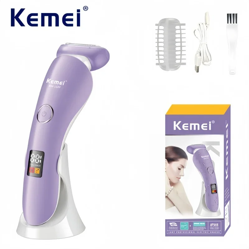 Kemei KM-1539 Женская беспроводная электробритва 3-в-1 — безболезненное удаление волос для ног, подмышек, линии бикини
Kemei KM-1539 Женская беспроводная электробритва 3-в-1 — безболезненное удаление волос для ног, подмышек, линии бикини