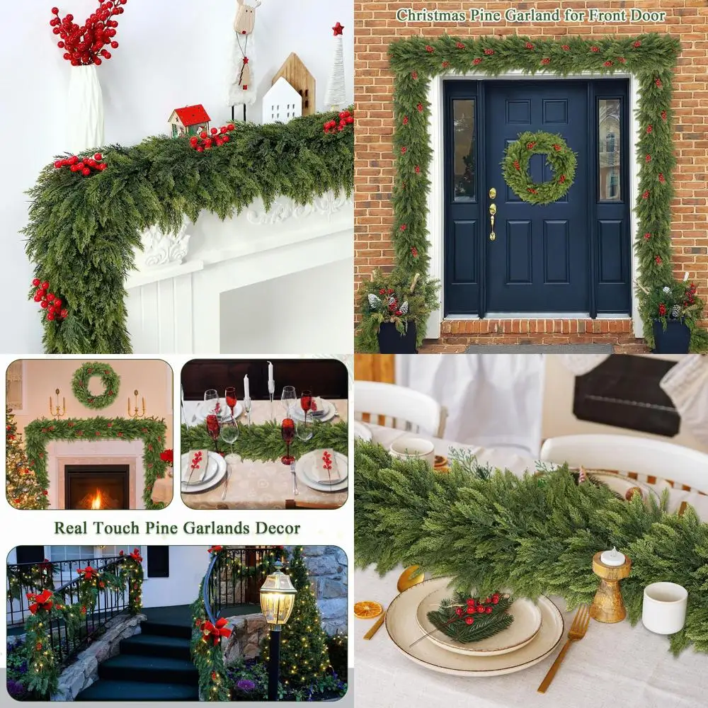 Real Touch Pine Christmas Garland with Red Berries for Home, Dining Table, Mantel, Porch Winter Decor
Real Touch Pine Christmas Garland with Red Berries for Home, Dining Table, Mantel, Porch Winter Decor