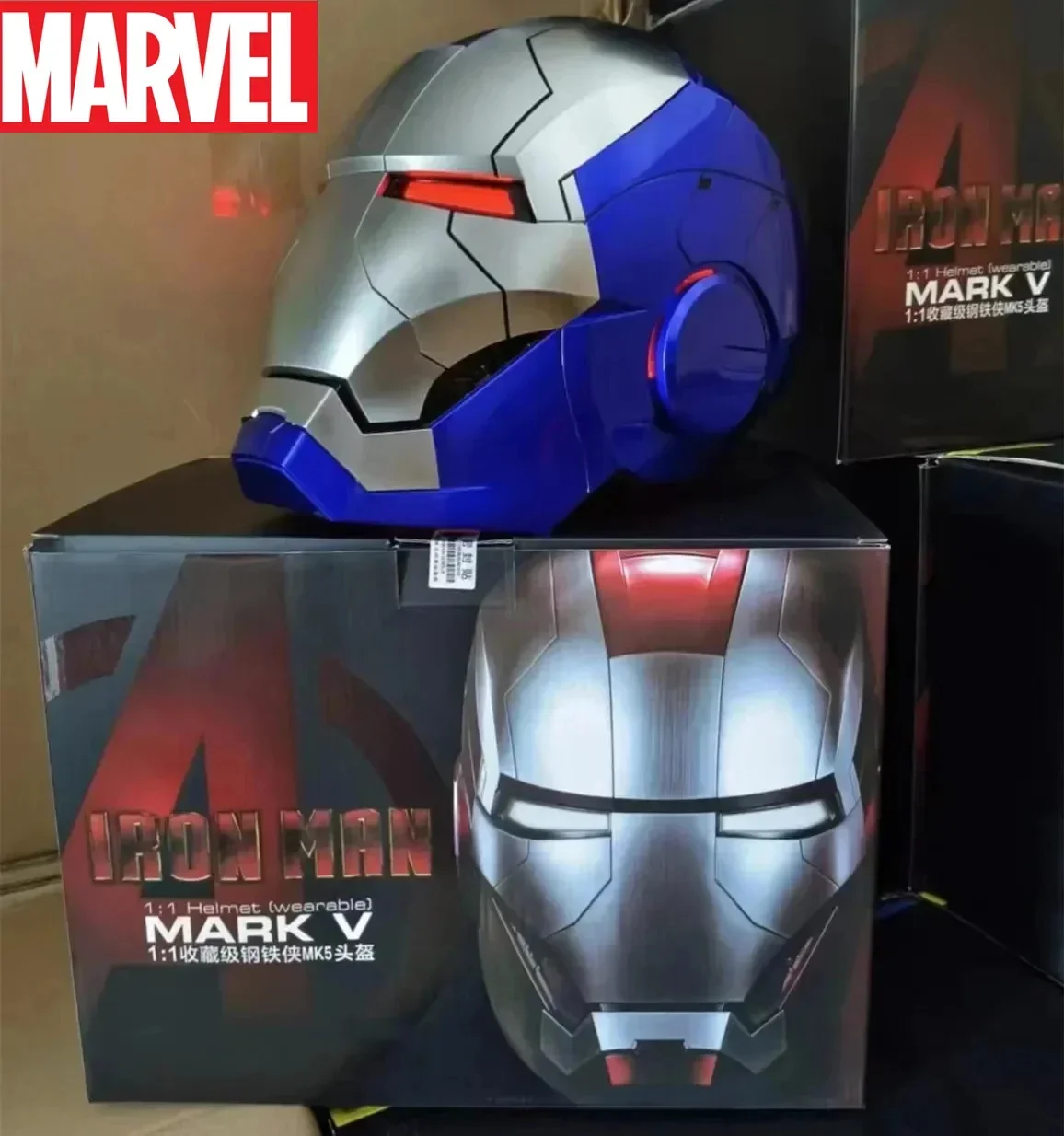 Шлем Марвел Железный человек Mk5, 1:1, пригодный для носки, Jarvis, умное ухо, голосовое управление, дистанционное управление, тройное свечение, украшения, модель, игрушка в подарок
Шлем Марвел Железный человек Mk5, 1:1, пригодный для носки, Jarvis, умное ухо, голосовое управление, дистанционное управление, тройное свечение, украшения, модель, игрушка в подарок