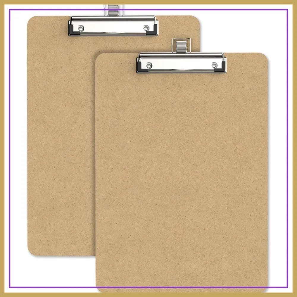 2-Pack Wooden Clipboard, 8.5x11 with Pen Holder, A4 Size Hardboard for Office School
2-Pack Wooden Clipboard, 8.5x11 with Pen Holder, A4 Size Hardboard for Office School