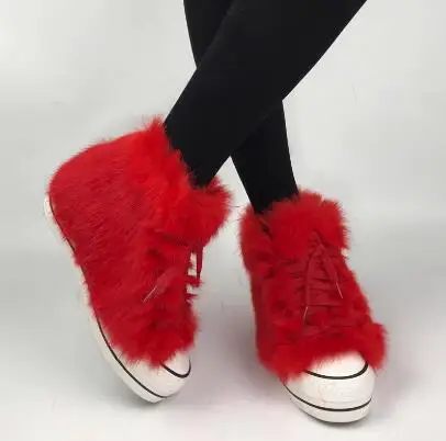 Winter Girls Red Black Pink White Rabbit Fur Round Toe Patchwork Thick Sole Platform 6 CM Height Increasing High Top Sneakers
Winter Girls Red Black Pink White Rabbit Fur Round Toe Patchwork Thick Sole Platform 6 CM Height Increasing High Top Sneakers