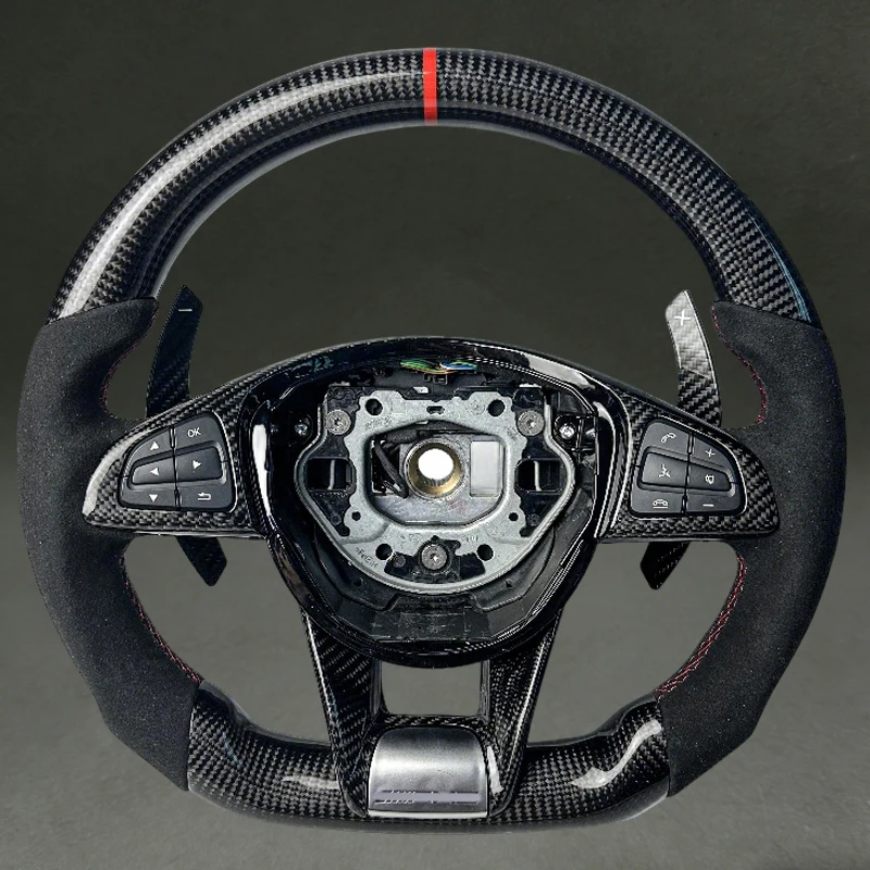 Новый руль из черного карбона для Mercedes-Benz W205 W204 W212 W809 W218 A B C-класса с замшей и карбоновыми подрулевыми лепестками. Высокое качество.
Новый руль из черного карбона для Mercedes-Benz W205 W204 W212 W809 W218 A B C-класса с замшей и карбоновыми подрулевыми лепестками. Высокое качество.