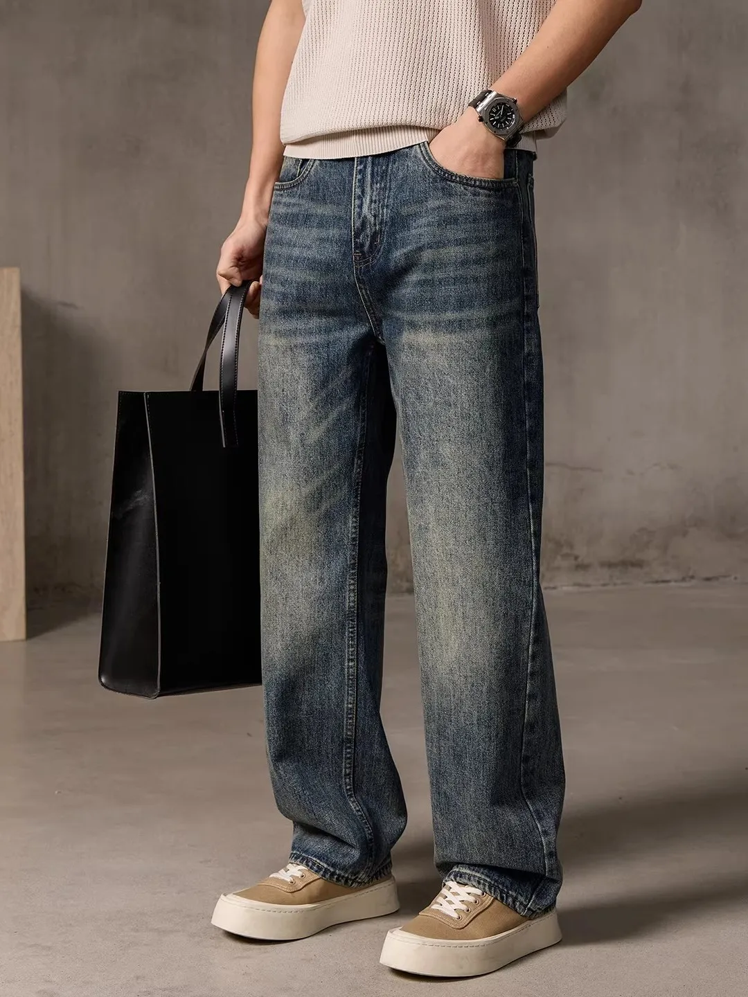 American Waed Straight Leg Jeans Men's Spring Autumn Vintage Casual Loose Fitting Wide Leg Long Pants Cleanfit Series
American Waed Straight Leg Jeans Men's Spring Autumn Vintage Casual Loose Fitting Wide Leg Long Pants Cleanfit Series