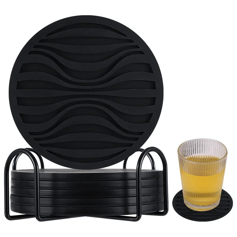 6PCS/Set Silicone Drinking Coasters With Metal Holder Stand Non-Slip Drink Coffee Cup Round Cup Mat Jar Gripper Pads Tableware
6PCS/Set Silicone Drinking Coasters With Metal Holder Stand Non-Slip Drink Coffee Cup Round Cup Mat Jar Gripper Pads Tableware