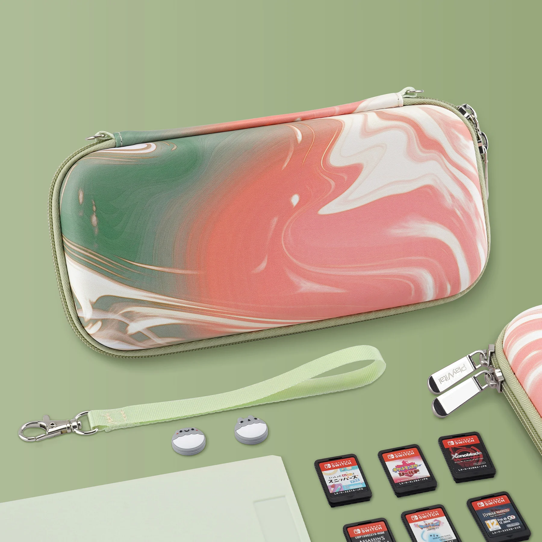 PlayVital Carrying Case for Nintendo Switch Lite, Girl Storage Case Thumb Grip Caps for Switch Lite - Swirl Series
PlayVital Carrying Case for Nintendo Switch Lite, Girl Storage Case Thumb Grip Caps for Switch Lite - Swirl Series