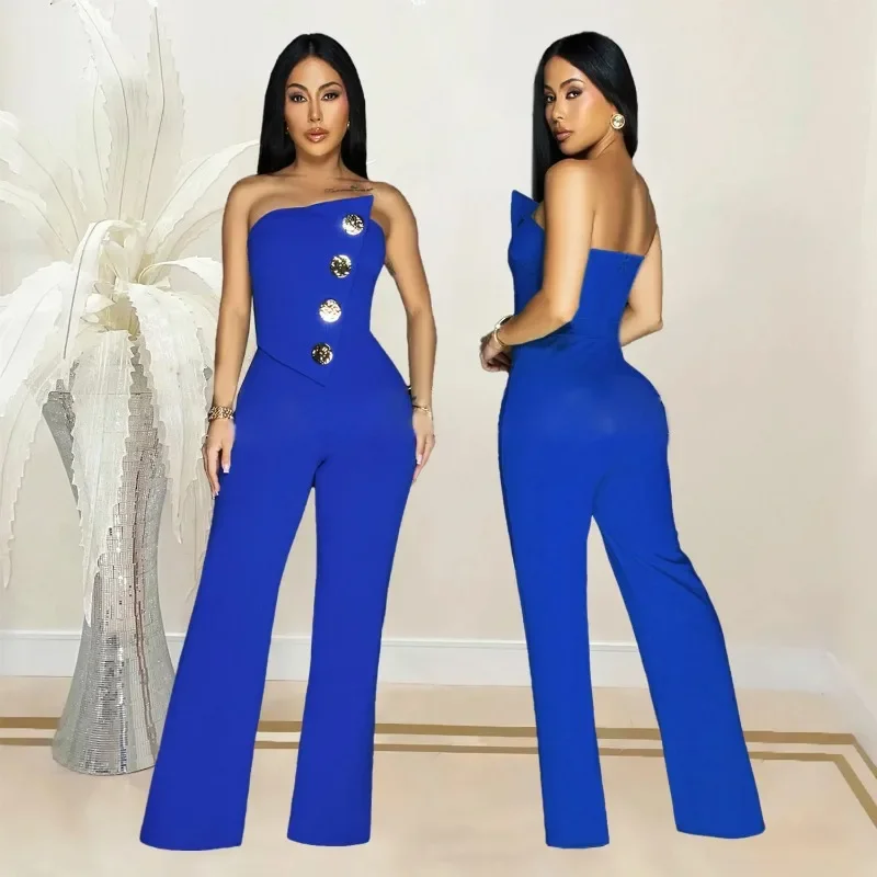 2025 Elegant Dashiki African Clothes for Women Summer Sleeveless Polyester Solid Color Long Jumpsuit Africa Clothing Outfits
2025 Elegant Dashiki African Clothes for Women Summer Sleeveless Polyester Solid Color Long Jumpsuit Africa Clothing Outfits