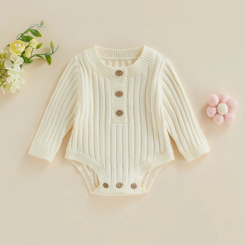 Baby Knit Romper Long Sleeve Crew Neck Solid Fall Winter Bodysuit for Girls Boys
Baby Knit Romper Long Sleeve Crew Neck Solid Fall Winter Bodysuit for Girls Boys