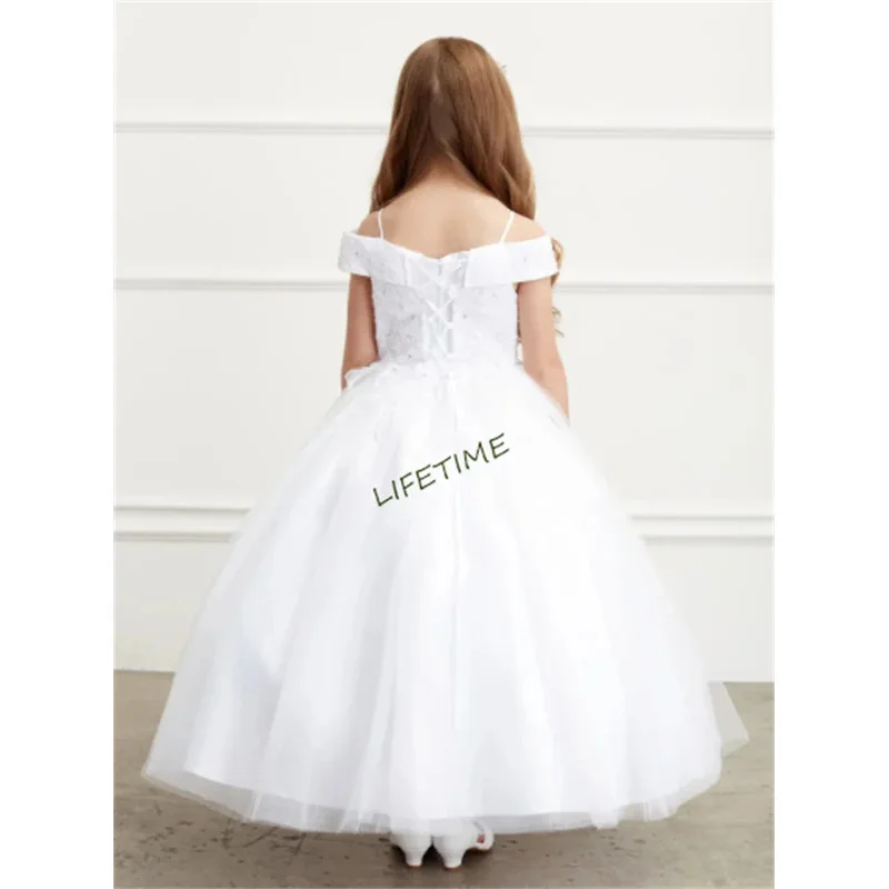 Elegant White Flower Girl Dress For Wedding Lace Tulle Beaded Applique Puffy Princess Kids First Communion Gown
Elegant White Flower Girl Dress For Wedding Lace Tulle Beaded Applique Puffy Princess Kids First Communion Gown