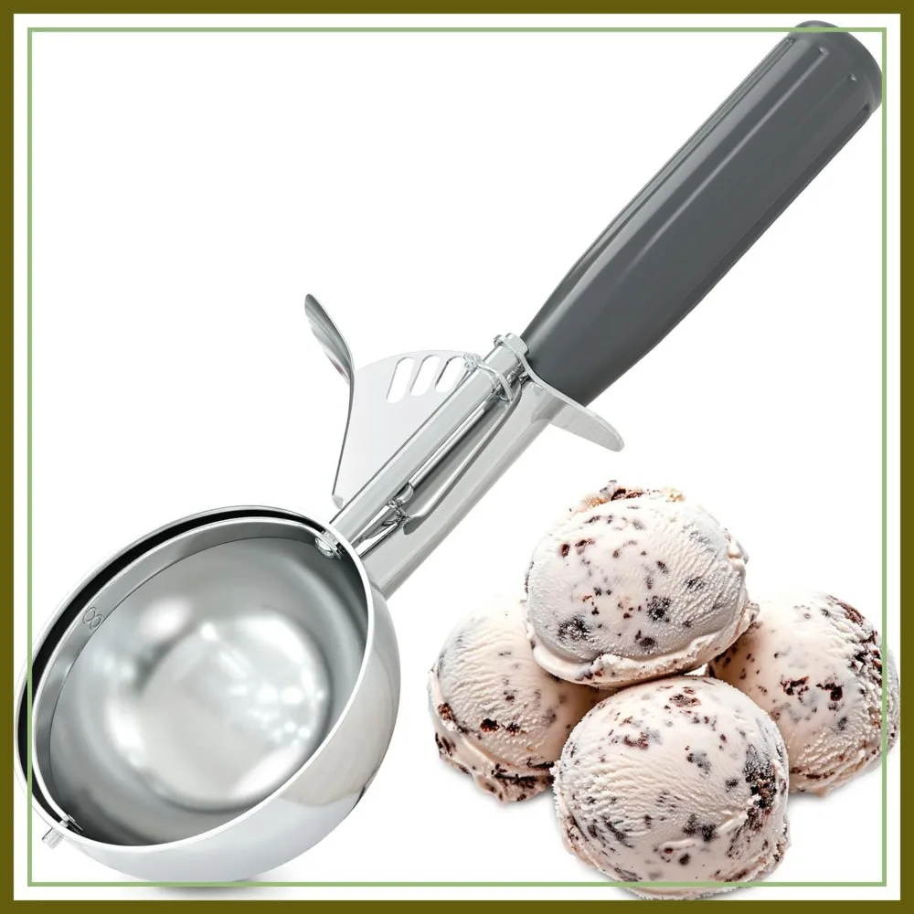 4 oz Large Ice Cream Scoop with Trigger Release - Stainless Steel Cookie Scoop for Baking, Comfort Grip, Dishwasher Safe
4 oz Large Ice Cream Scoop with Trigger Release - Stainless Steel Cookie Scoop for Baking, Comfort Grip, Dishwasher Safe