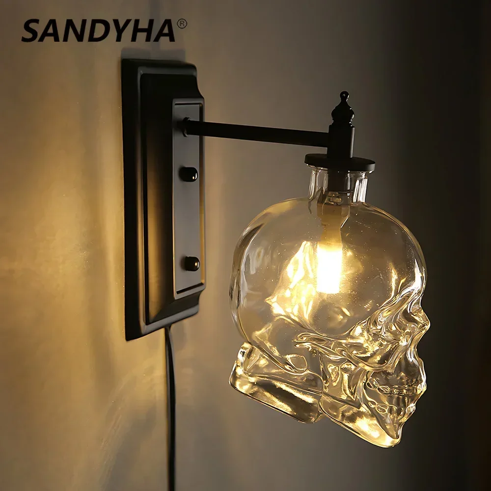 Modern Glass Skull Bones Wall Lamp Loft Sconces Clear Wall Art Light Fixtures for Dinning Room Bar KTV Industrial Home Decor
Modern Glass Skull Bones Wall Lamp Loft Sconces Clear Wall Art Light Fixtures for Dinning Room Bar KTV Industrial Home Decor