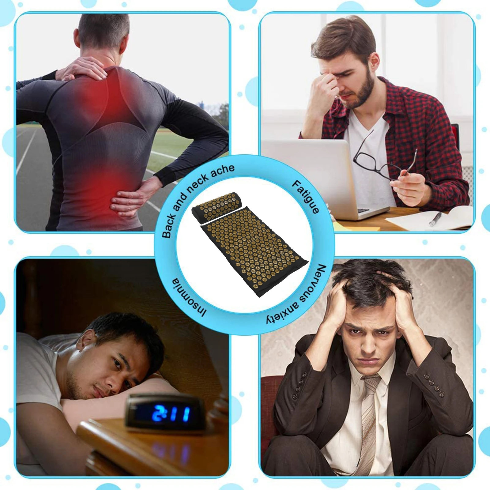 2 шт., массажный коврик, комплект подушек, прочный дышащий складной дизайн, массажные инструменты для облегчения боли в мышцах, моющийся коврик для йоги 
2 шт., массажный коврик, комплект подушек, прочный дышащий складной дизайн, массажные инструменты для облегчения боли в мышцах, моющийся коврик для йоги