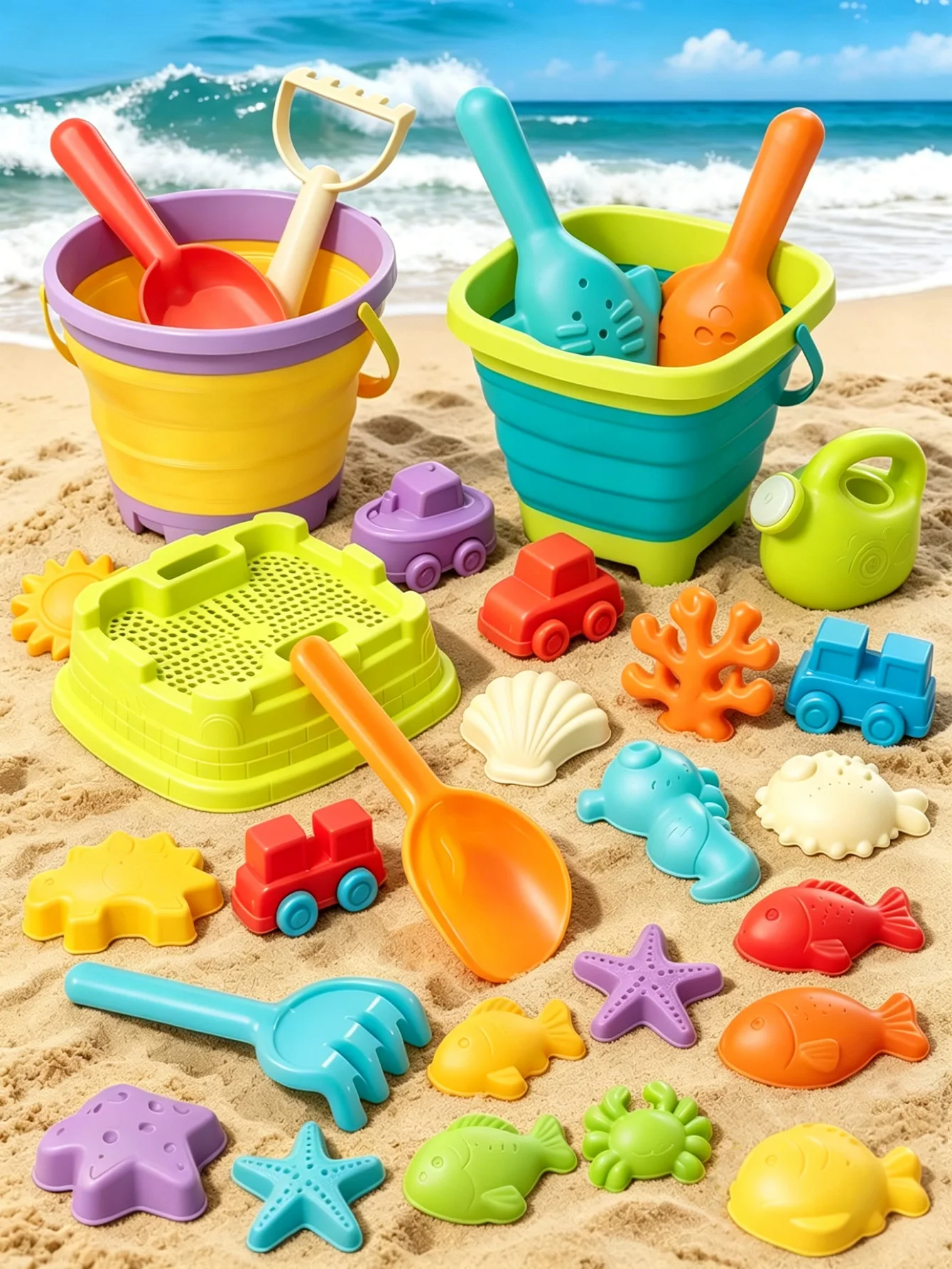 Beach Toy Set, Children Folding Bucket Summer Sand Pool Beach Game Set, Great Holiday Outdoor Play Tools For Boys And Girls
Beach Toy Set, Children Folding Bucket Summer Sand Pool Beach Game Set, Great Holiday Outdoor Play Tools For Boys And Girls