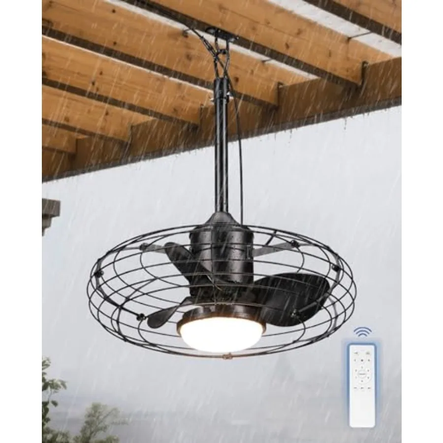 20'' Outdoor Ceiling Fan with Light, Gazebo Fan Outdoor Hanging IP65 Waterproof, Plug in Caged Outdoor Fan with Light and Remot
20'' Outdoor Ceiling Fan with Light, Gazebo Fan Outdoor Hanging IP65 Waterproof, Plug in Caged Outdoor Fan with Light and Remot